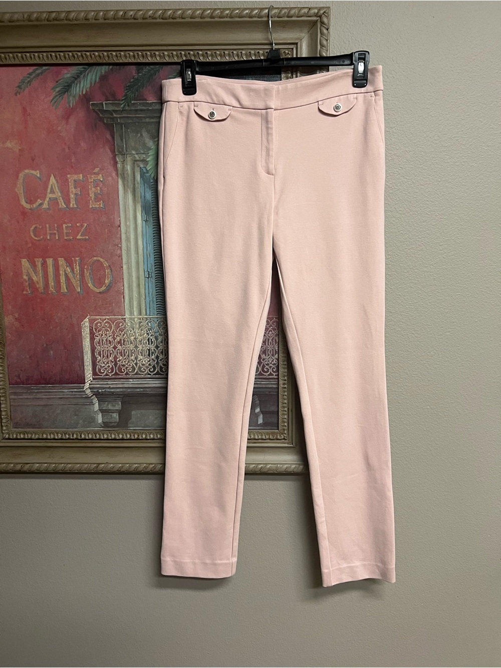 Anne Klein Blush Pink Tailored Knit Pants - Picture 1 of 15
